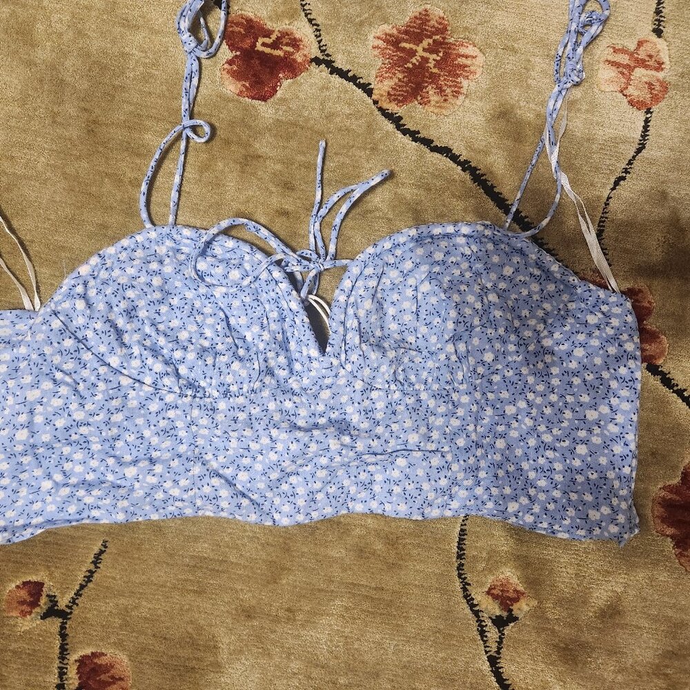 BRAND NEW WITH TAG princess polly blue crop top